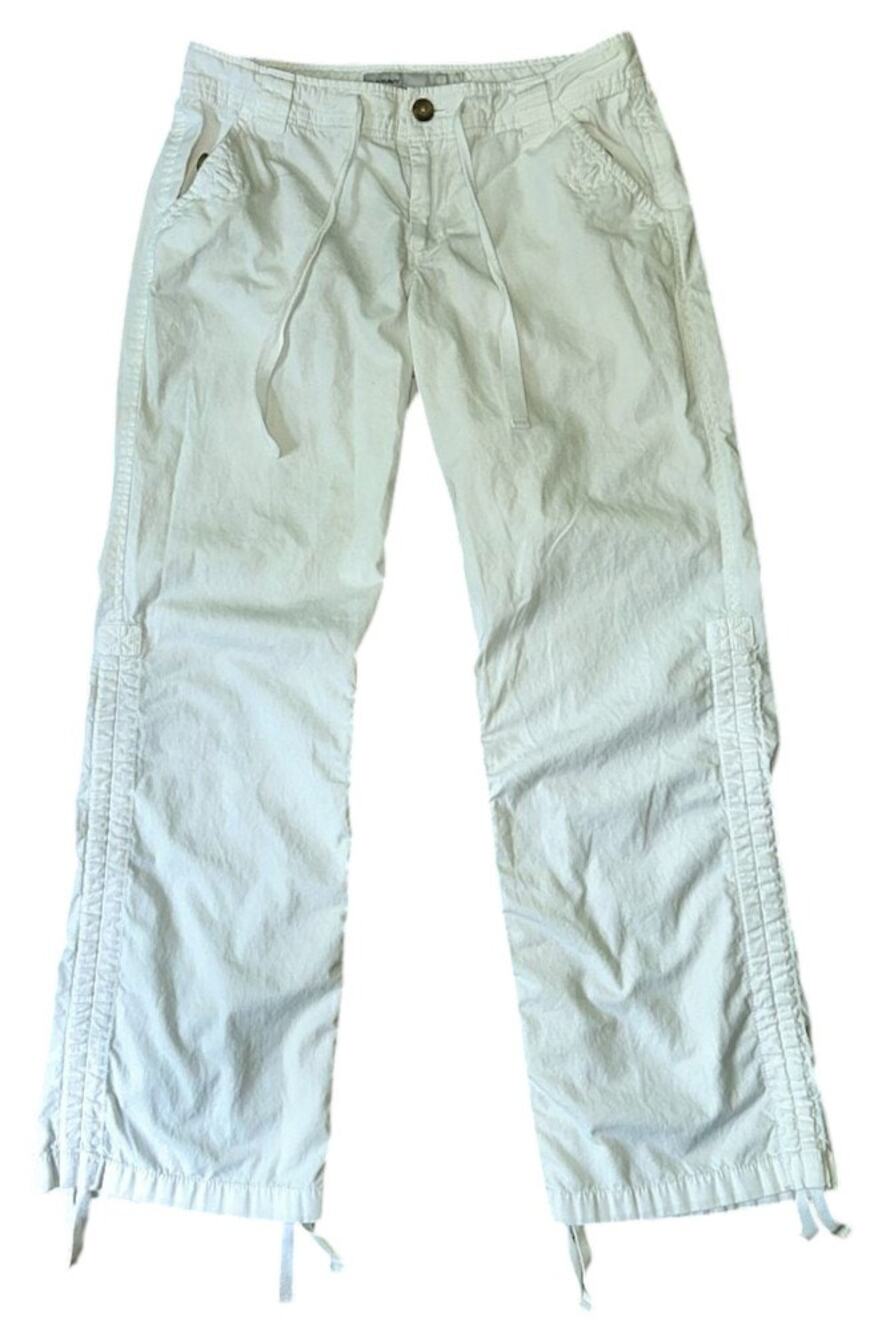 Old Navy Vintage Y2K Low Rise White Cotton Parachute Pants 8